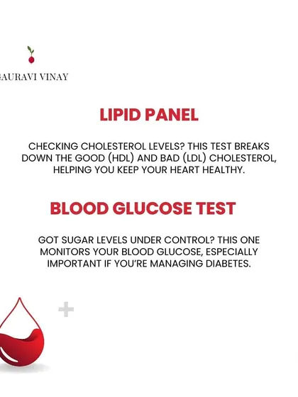 Information on why a Lipid Panel and Blood Glucose Test are crucial for monitoring heart health and diabetes risk.