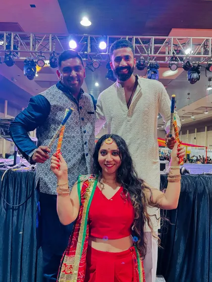 The party is not just behind the decks. I love jumping in and celebrating with the guests, even showing off my Dandiya moves. For me, being a great DJ means being interactive and sharing in the joy of the moment.