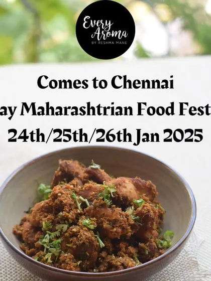Announcing my 3-day Maharashtrian Food Festival in Chennai! I collaborated with a local culinary star to bring the bold flavours of Kolhapur, Malvan, and Saoji to the city.