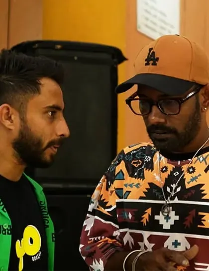 A moment of serious dance talk with Dharmesh Sir. Getting insights from a master choreographer is one of the most valuable parts of these special workshops.