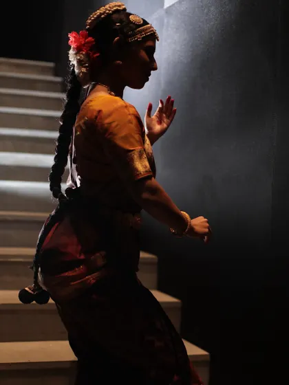 A candid moment captured just before going on stage. I am one of those dancers who constantly revises choreography in my head, even if I have performed it a thousand times.