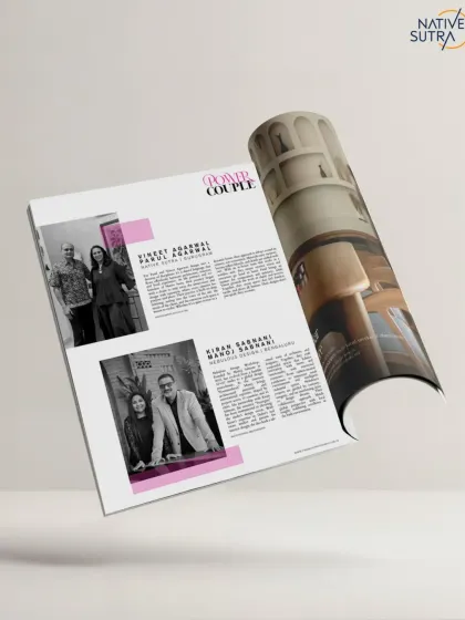 Another look at our "Power Couple" feature, placing us among many inspiring names in the Indian design community. We are humbled by this acknowledgment of our collaborative practice.