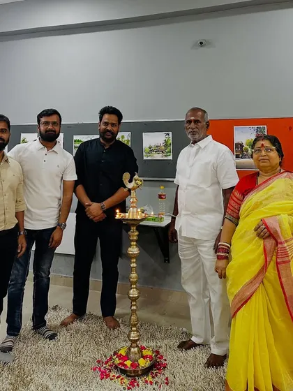 A moment of honor with the organizers and guests at the lamp lighting ceremony for our Hyderabad workshop.