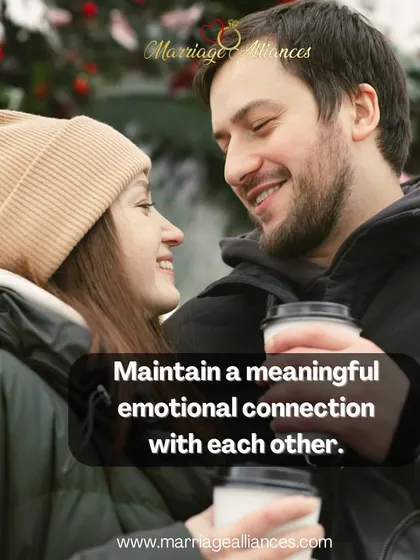 A meaningful emotional connection is the cornerstone of any lasting relationship. Here, a couple shares a warm moment over coffee, illustrating the importance of making time for each other to talk and connect on a deeper level.