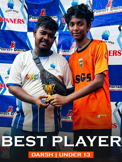 Darsh, named Best Player for the Under 13 category, showcasing his all-around talent and impact on the game.