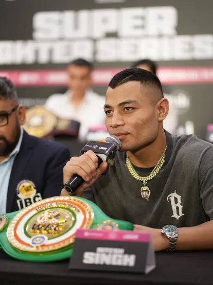 A close-up of our champion, the WBC India title belt proudly displayed.