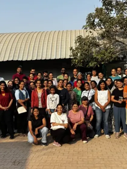A group photo from an Agara Walk I co-hosted. Team building doesn't have to be in a boardroom; it can be a walk through the city followed by filter coffee.