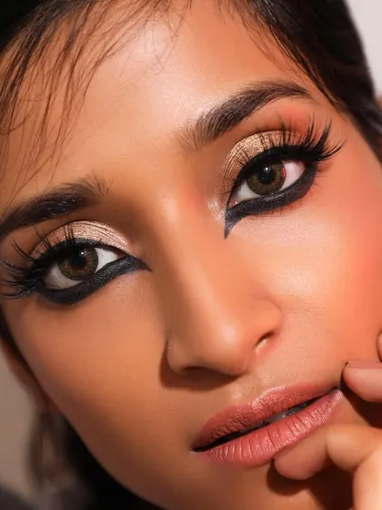 A dramatic, graphic kohl liner look that is pure editorial. We teach you how to create bold, impactful eye makeup that tells a story.