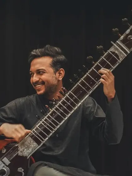 A solo portrait from the concert organized by the Vrindan Foundation. For me, the sitar is not just an instrument; it is a companion on my musical journey.