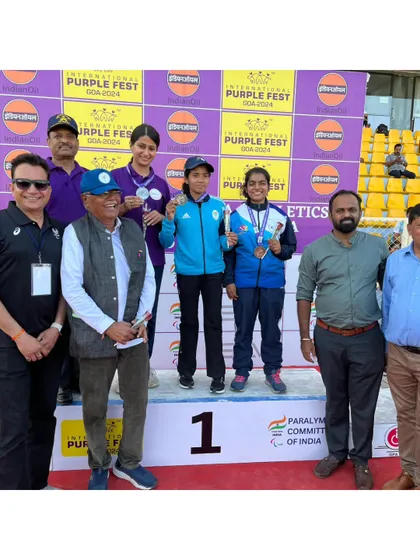 On the podium at the 22nd National Para-Athletics Championships in Goa. A proud moment for our athlete, who won two medals for Haryana.