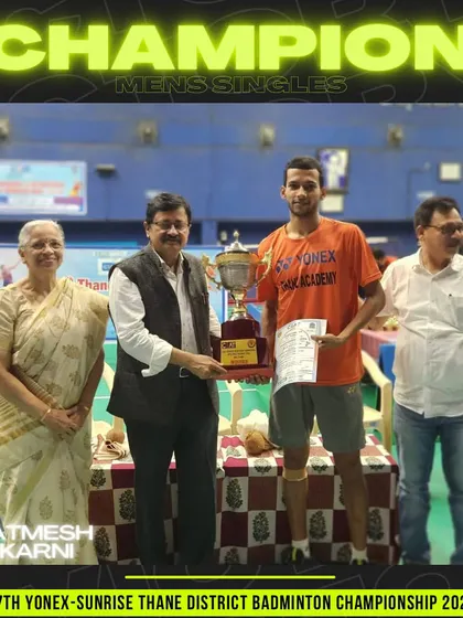 Pratmesh Kulkarni, our Men's Singles champion at the 37th Thane District Badminton Championship.