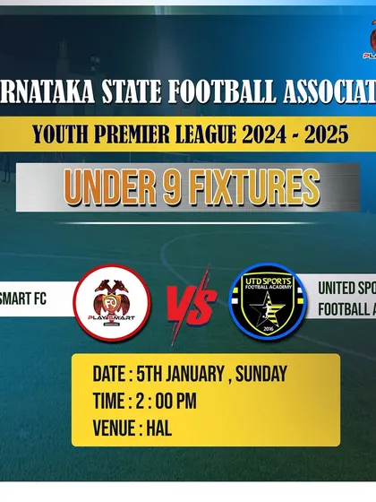 Weekend action alert! Fixture for our U-9 squad's match against United Sports Football Academy.