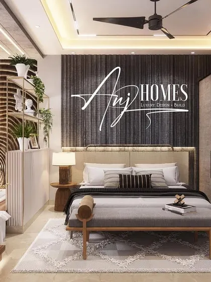 For this master bedroom, I designed an in-room jacuzzi space to create a personal oasis. The design uses rustic elements, a vertical garden, and warm mood lighting for an emotional reset and complete tranquility.