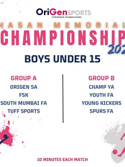 The official group stage draw for the Boys U15 category of the Hasan Memorial Championship.
