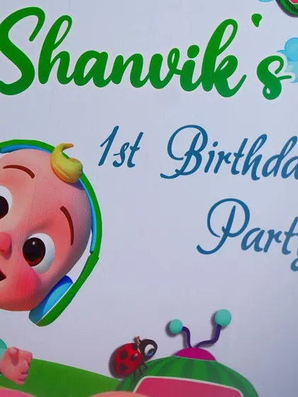 A duplicate image of the cheerful and inviting Cocomelon welcome sign, perfect for greeting the youngest party guests.