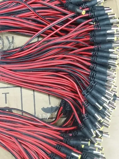 Red and black DC power pigtails.