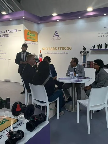 A meeting in progress at our EIMA 2022 booth. We value these opportunities to connect with partners and customers on a global scale.