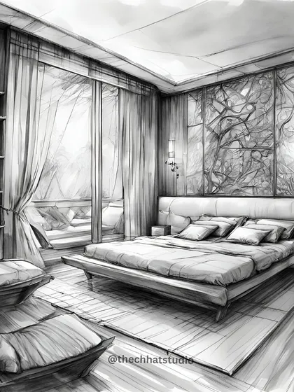 This is a sketch from a duplex concept proposal for two brothers in Amritsar. The design process always starts with a hand-drawn or digital sketch to capture the initial vision and form of the space.