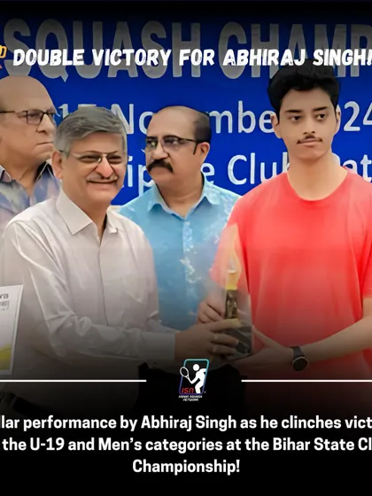 We are committed to helping our players achieve their competitive dreams. We celebrate the incredible success of our high-performance athlete, Abhiraj Singh, who secured a double victory in both the U-19 and Men's categories.