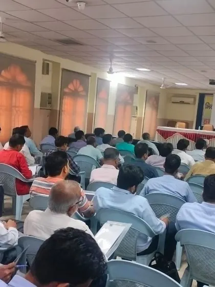 A wide shot of our seminar at the Bhiwadi Manufacturers Association. The high attendance reflects the urgent need for information regarding the latest CAQM regulations and cost effective compliance solutions.