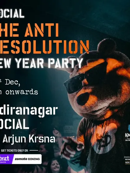 My gig poster for the Anti-Resolution New Year's Eve party at Indiranagar Social in Bengaluru. Ringing in the new year with a massive party is a tradition.