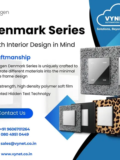 The Moorgen Denmark Series allows for unique material integration, from leather to stone, into a single frame design. We use these panels to ensure your smart home controls perfectly match your interior aesthetic.