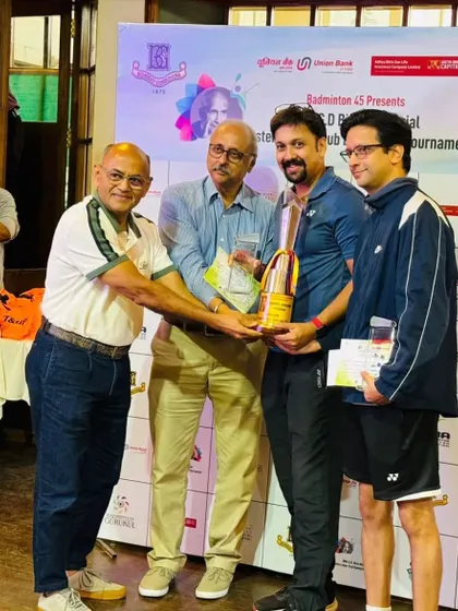 Another award from the GD Birla tournament, this time with my partner for the Men's Doubles 85+ category.