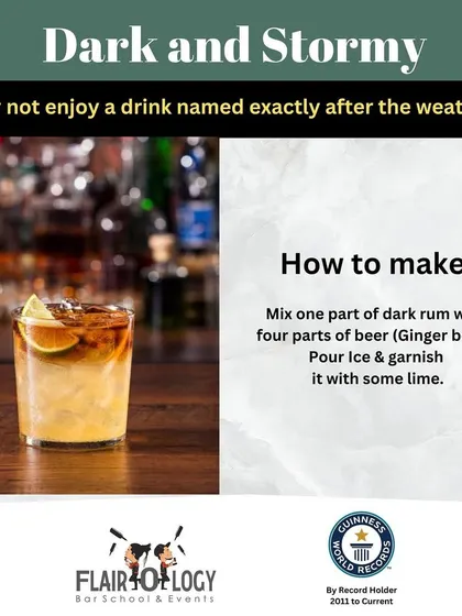 A recipe for a Dark and Stormy. This simple mix of dark rum and ginger beer is the perfect cocktail for a rainy day.