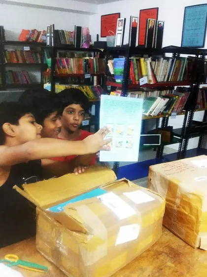 Our kids were so excited to pick out books to share with the children in Chennai. This is what community is all about: helping each other in times of need.