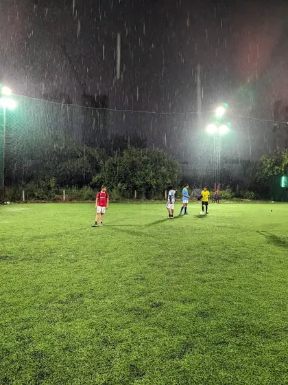 Rain or shine, the training does not stop. A rainy session builds mental toughness and teaches players to adapt to different playing conditions.
