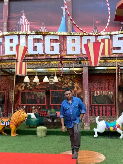 The Big Boss 16 house is a world of its own. Here I am on the set, right before the finale. After styling so many weekend looks, it's always fun to see the circus theme up close.