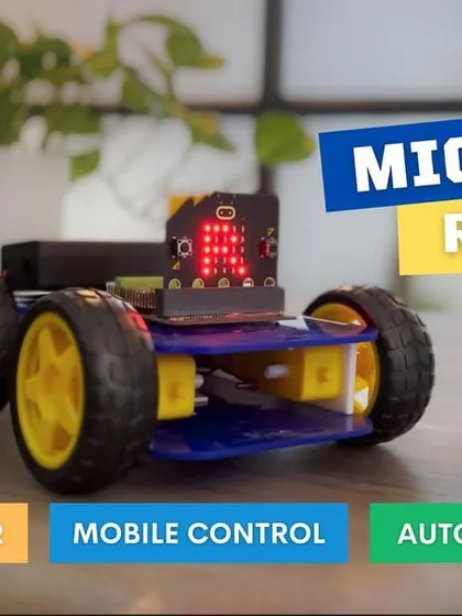 This is a classic Micro:bit robot that students learn to build. It can be programmed to be a light-follower, controlled by a mobile app, or operate as a fully autonomous robot.