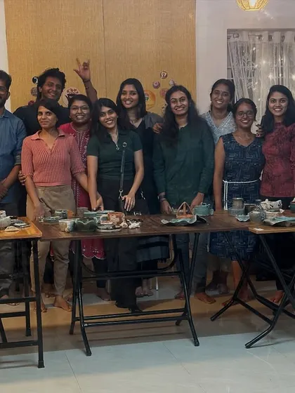 This is what it's all about. Smiles, new friends, and a table full of handmade treasures after our very first workshop in Chennai. The energy in the room was pure magic, and it’s moments like these that keep us coming back.