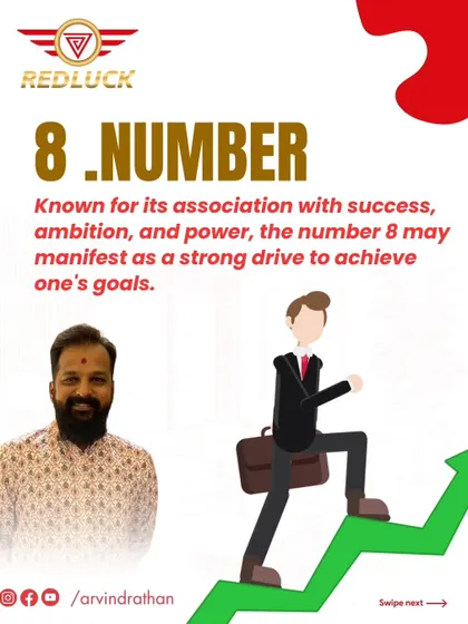 Number 8 is associated with success, ambition, and power. It is the energy of an achiever with a strong drive to accomplish their goals.