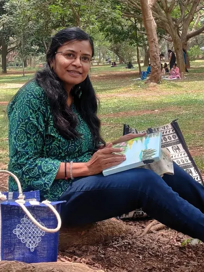 Painting live at Cubbon Park with other artists and our favorite pet, Ringo. It's a perfect weekend activity.
