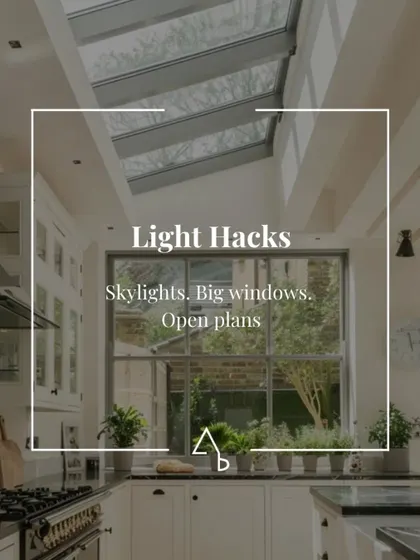 A few of my favorite 'light hacks' in architecture. I often use skylights, large windows, and open-plan layouts to flood interiors with natural light, making them feel more spacious and alive.