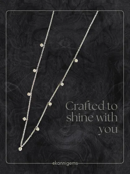Diamond radiance, crafted to shine with you. This double-layered necklace offers quiet grace and everyday brilliance, with delicate diamonds that catch the light as effortlessly as you catch attention. It is designed to feel like a second skin.
