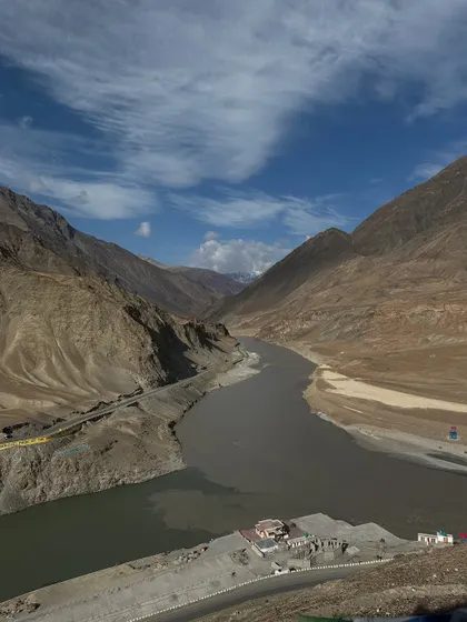 The breathtaking confluence of the Zanskar and Indus rivers. Seeing these two powerful bodies of water merge is a powerful metaphor for the union of different energies that we explore in our yoga practice.