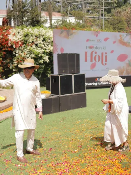 The founders of Zorba and Team Computers enjoying a "Phoolon Ki Holi" festival, an annual corporate celebration I host.