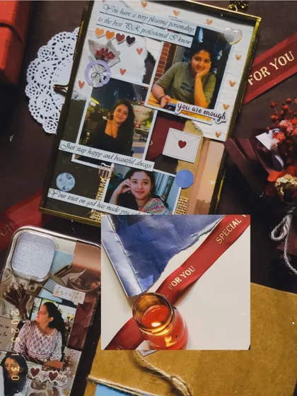 A collection of Valentine's gift ideas, including a custom photo frame. It’s a great way to remind your partner that the special day is just around the corner.
