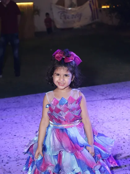 The birthday girl looking absolutely adorable at her party. My spacious lawns provide plenty of room for kids to run around and have fun.