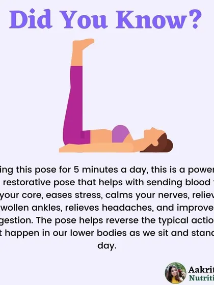 This simple yoga pose, Legs-Up-the-Wall, is a powerful restorative practice you can do for just 5 minutes a day. It helps calm your nerves, improve digestion, and can even relieve headaches by improving blood flow.