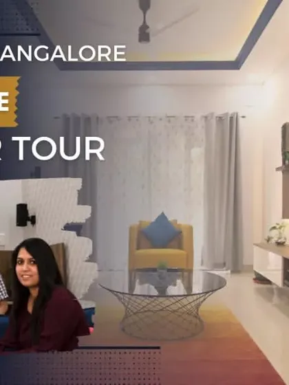 A thumbnail for a 3BHK home interior tour of my project at Bollineni Silas in Whitefield, Bangalore.