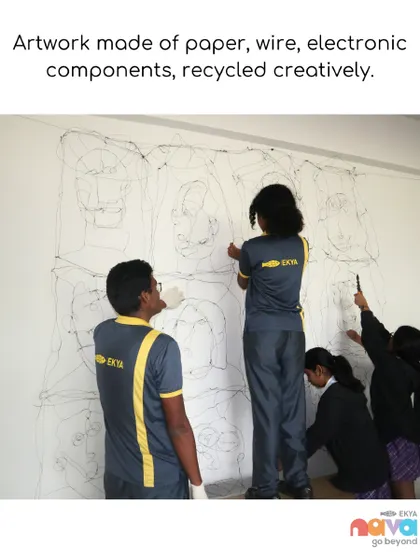 Students and instructors collaborate on a large-scale wire sculpture, turning recycled materials into a work of art. This demonstrates my commitment to teaching sustainability and creative problem-solving through making.
