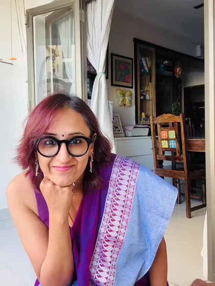 A happy, smiling shot. Wearing beautiful, handcrafted textiles always puts me in a great mood.