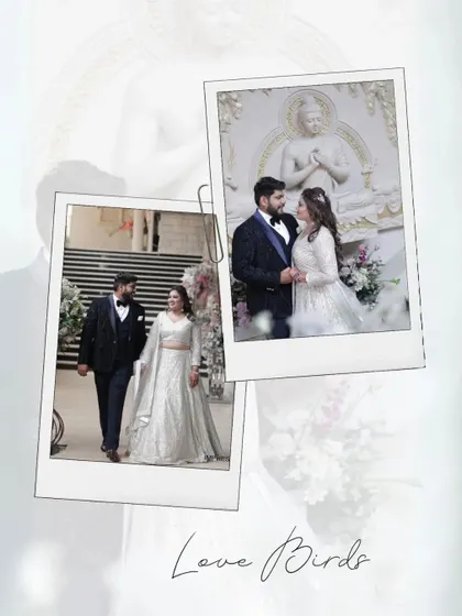 A creative edit using a polaroid theme to give the engagement photos a nostalgic, romantic feel.