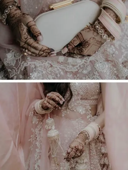 For the day you’ll never forget, adorn yourself in our bridal masterpieces. These delicate Polki bangles add a touch of heritage and sparkle to the bride's henna-adorned hands.