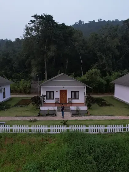 The cottages at dusk. A peaceful and inviting sight after a long day of exploration.