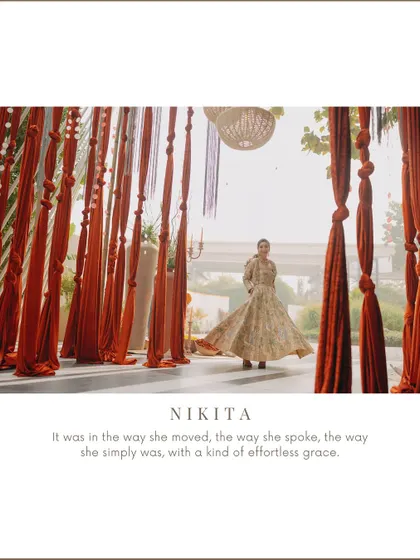 "Effortless grace." A beautiful portrait of the bride amidst flowing red drapes.