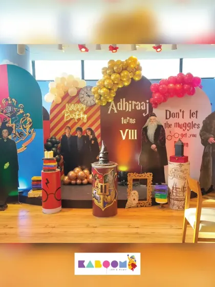 Our Harry Potter backdrop features iconic characters like Dumbledore and Hagrid, creating the perfect photo opportunity for the birthday star and their friends.
